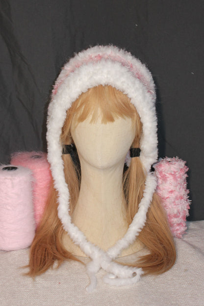 Fluffy Pink Bunny Hat | Handmade Cozy Winter Gift | Cute & Warm Accessory