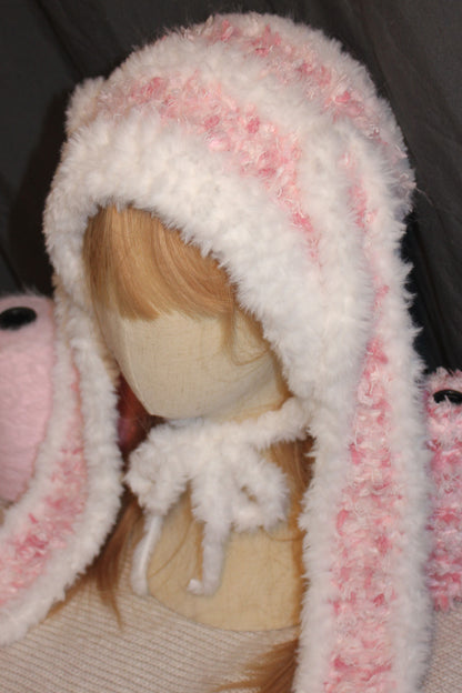 Fluffy Pink Bunny Hat | Handmade Cozy Winter Gift | Cute & Warm Accessory