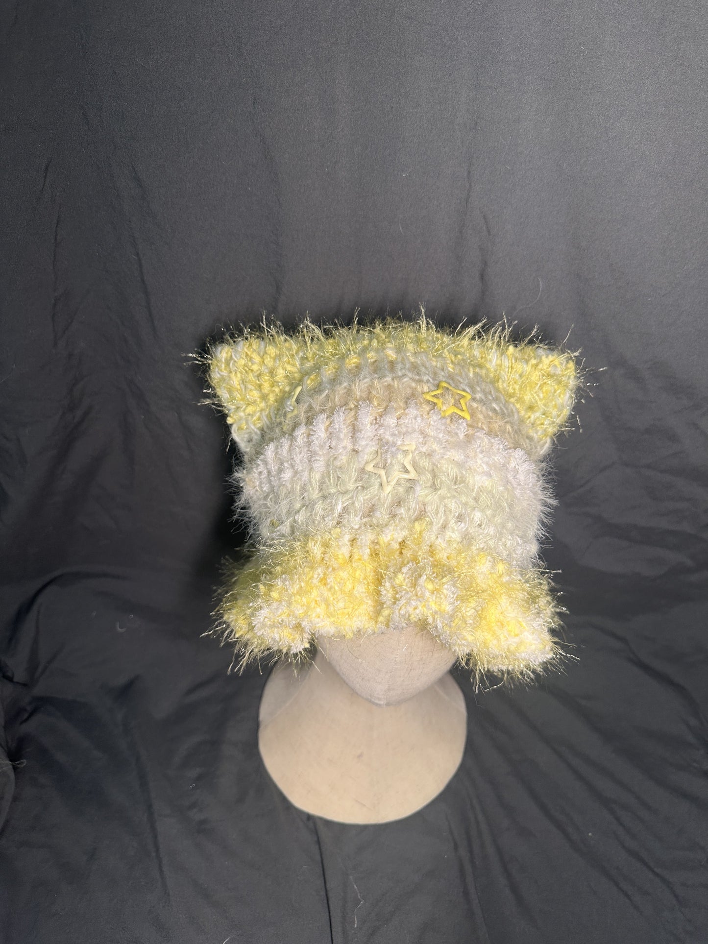 Starry Cat Hat | Whimsical Winter Warmth | Handmade Gift for Her