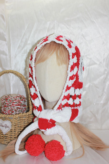 Snowy Wonderland Hooded Scarf | Cozy Festive Charm