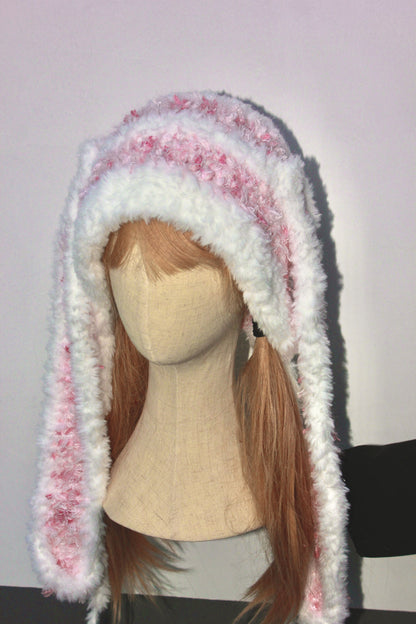 Fluffy Pink Bunny Hat | Handmade Cozy Winter Gift | Cute & Warm Accessory