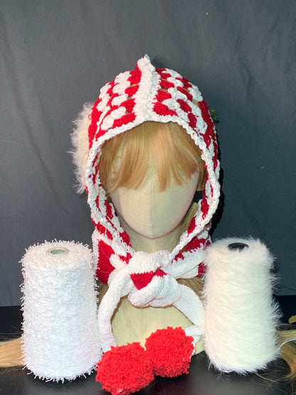 Snowy Wonderland Hooded Scarf | Cozy Festive Charm