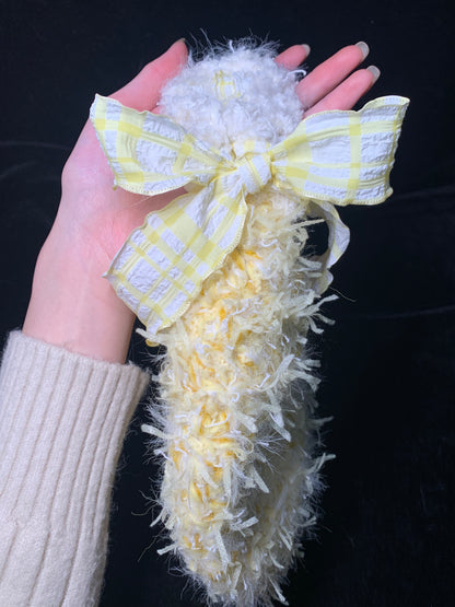 Sunny Egg Crochet Bag | Handmade Yellow Tote with Ribbon Handle