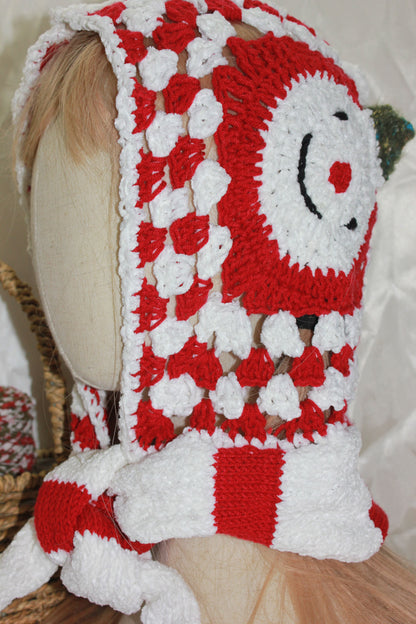 Snowy Wonderland Hooded Scarf | Cozy Festive Charm