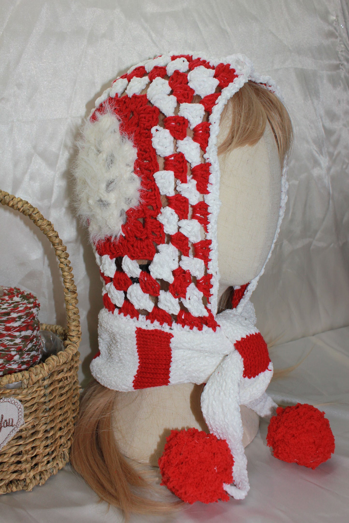 Snowy Wonderland Hooded Scarf | Cozy Festive Charm