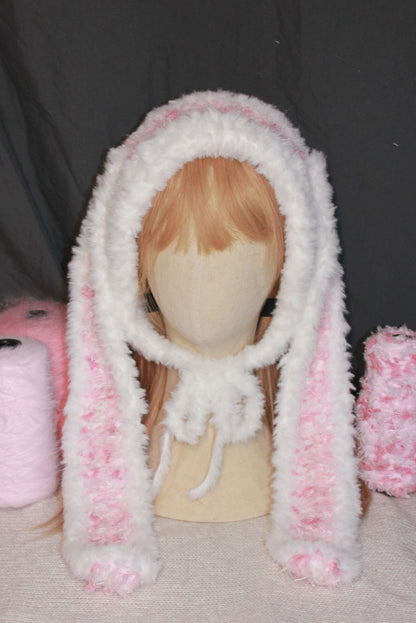 Fluffy Pink Bunny Hat | Handmade Cozy Winter Gift | Cute & Warm Accessory