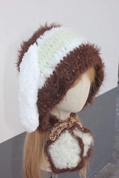 Starry Bunny Ear Hat | Whimsical Winter Accessory | Handmade Gift for Her