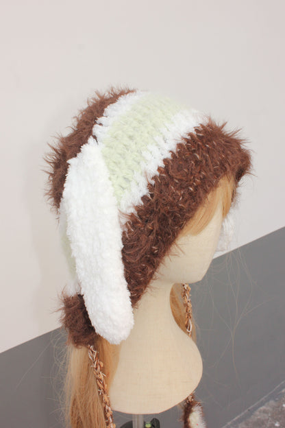 Starry Bunny Ear Hat | Whimsical Winter Accessory | Handmade Gift for Her