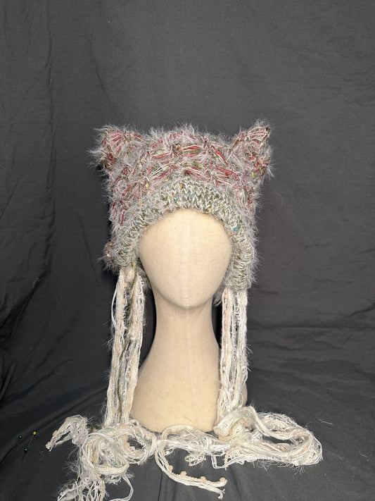 Merry Meow Knit Hat | Adjustable Fit Cat Ear Hat