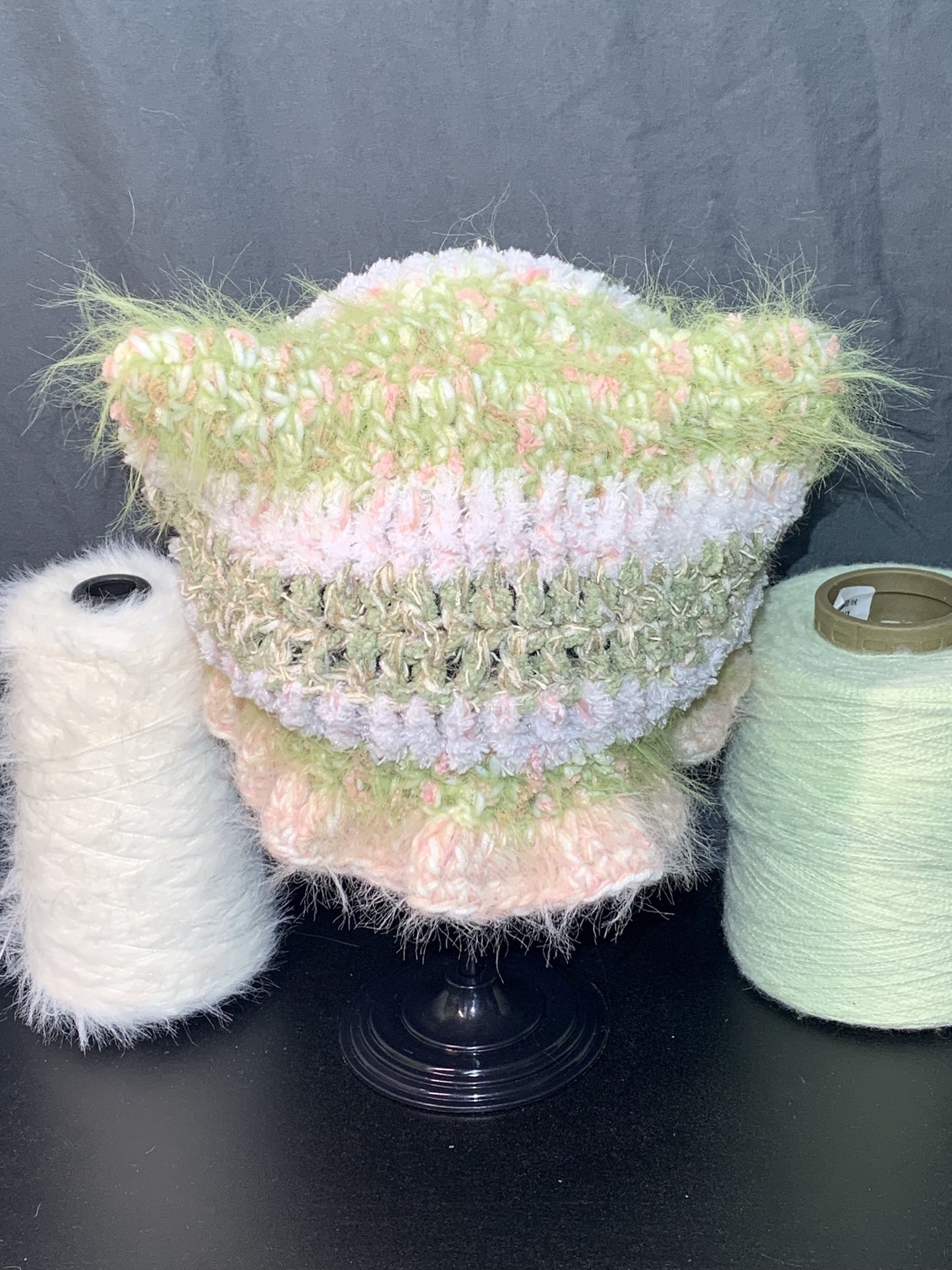 Spring Bloom Kitty Ear Hat | Handmade Crochet Beanie with Floral Touch